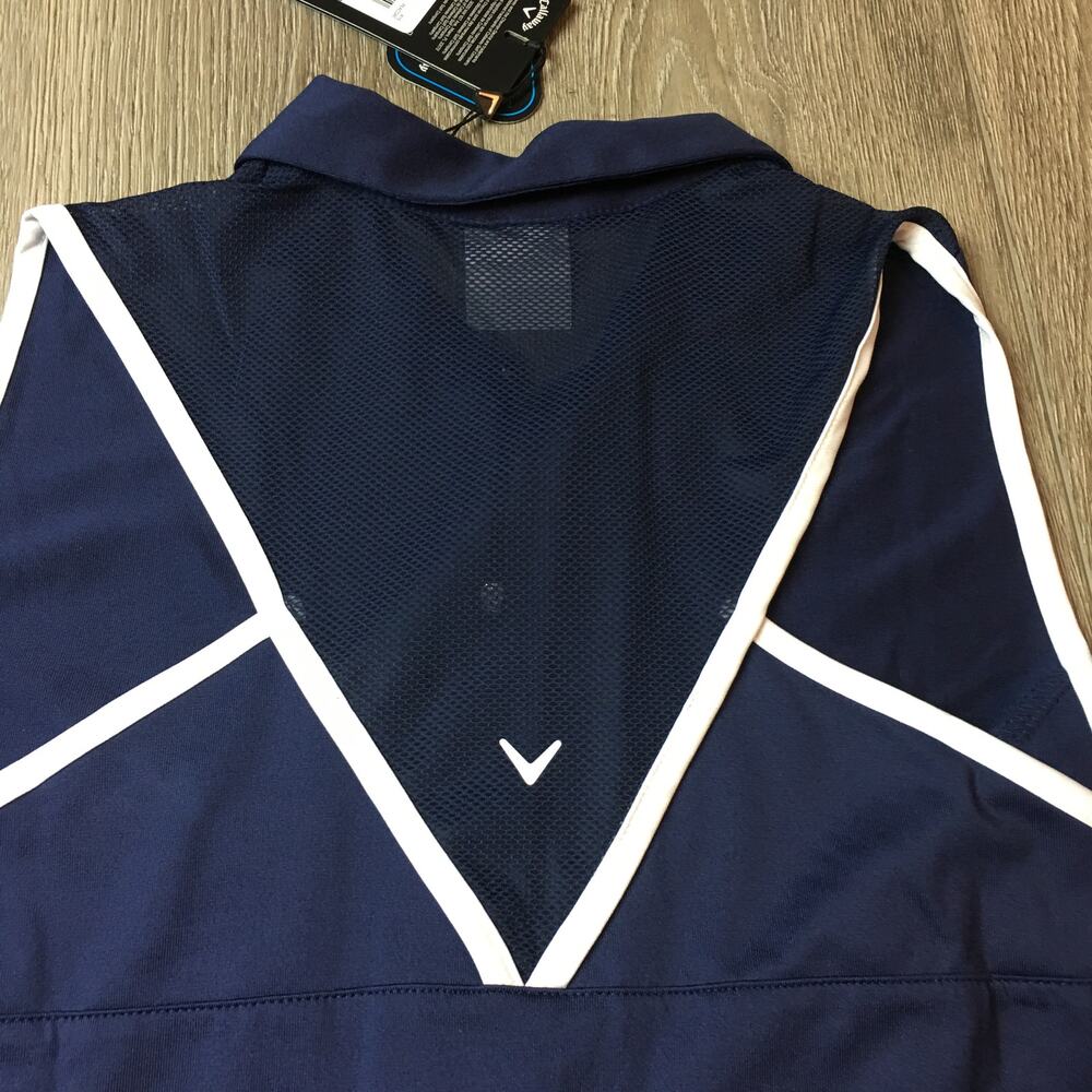 Callaway Racerback Peacoat Flounce‎ Golf Dress Navy Blue White XL Truesculpt NWT - Picture 9 of 11